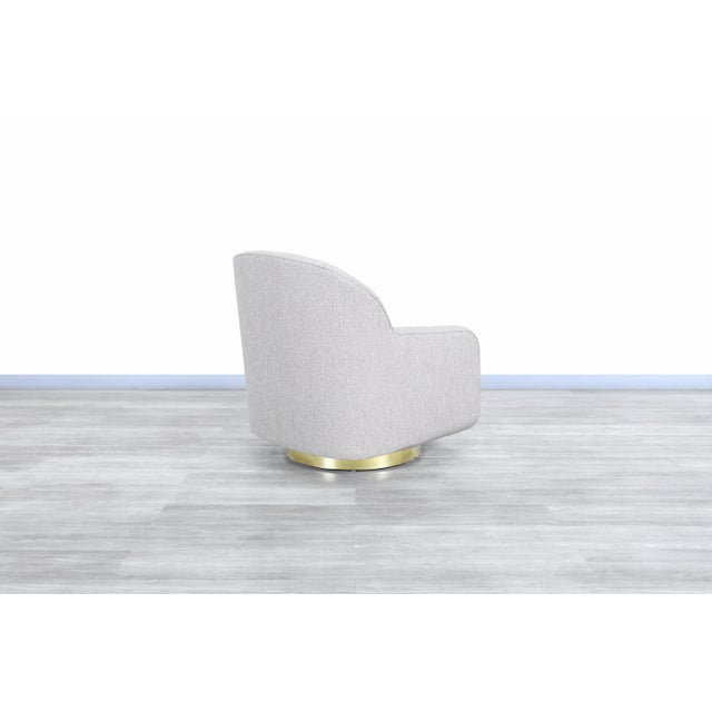 Mid-Century Modern Brass Swivel Lounge Chairs by Directional - A Pair For Sale - Image 10 of 11