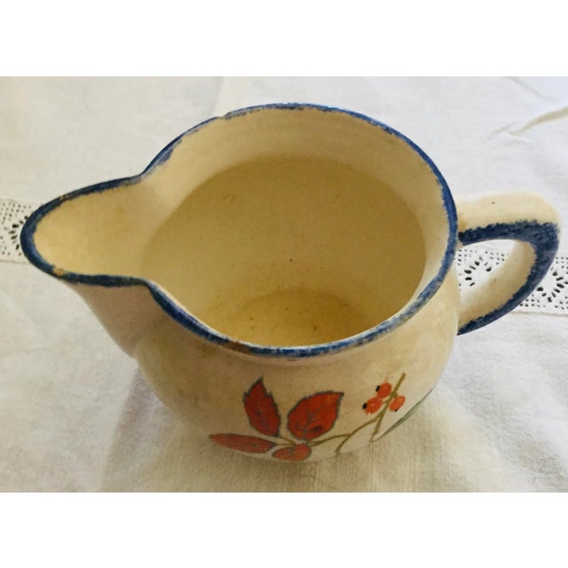 Polychrome floral antique Villeroy & Boch cream Jar.