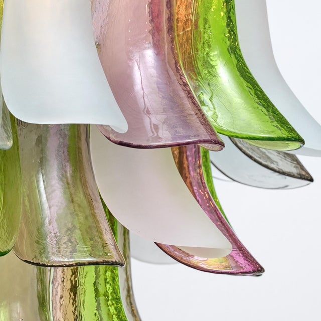 Murano Glass Multicolor “Selle” Chandelier For Sale - Image 4 of 8