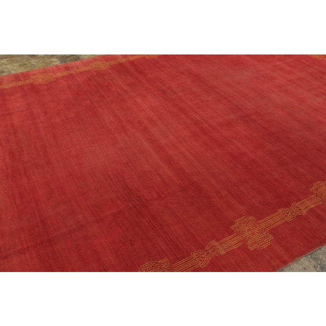 Rug & Kilim Antique Art Deco Oushak Wool Rug by Rug & Kilim, Open Field Design, 1920-1929 For Sale - Image 4 of 9