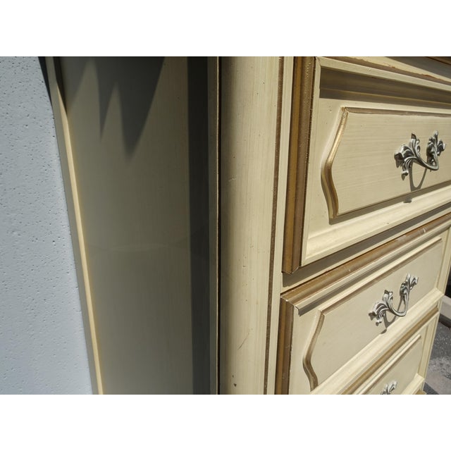 Vintage French Provincial Authentic Henry Link Lingerie Tallboy Dresser W Brass For Sale - Image 11 of 16