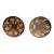 Pair of Vintage Handmade Chilean Copper Floral Wall Plates, 15” For Sale
