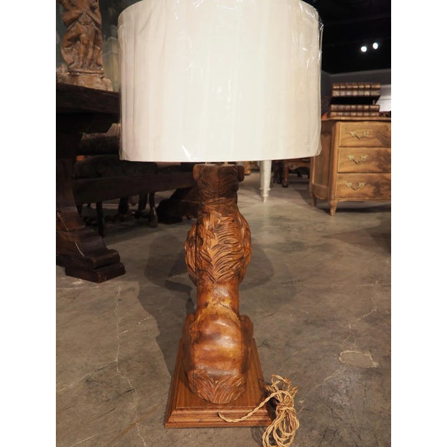 18th Century English Carved Pine Lion Table Lamp For Sale - Image 9 of 13