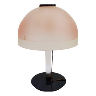 Large Table Lamp in Pink Murano Glass and Acrylic by Venini for Maestri Di Murano, 1980s For Sale