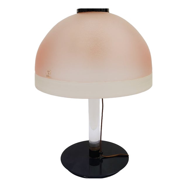 Large Table Lamp in Pink Murano Glass and Acrylic by Venini for Maestri Di Murano, 1980s For Sale