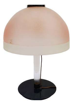 Large Table Lamp in Pink Murano Glass and Acrylic by Venini for Maestri Di Murano, 1980s