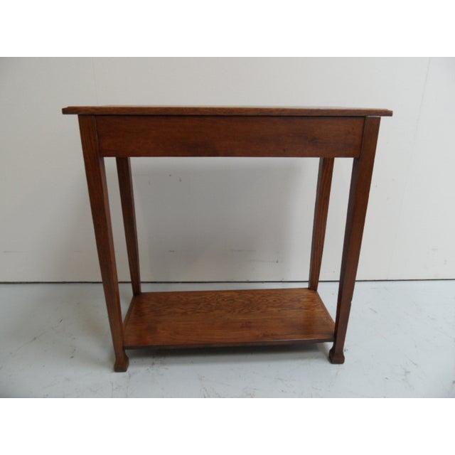 Antique Oak Side Table with Drawer, 1890s For Sale - Image 11 of 12