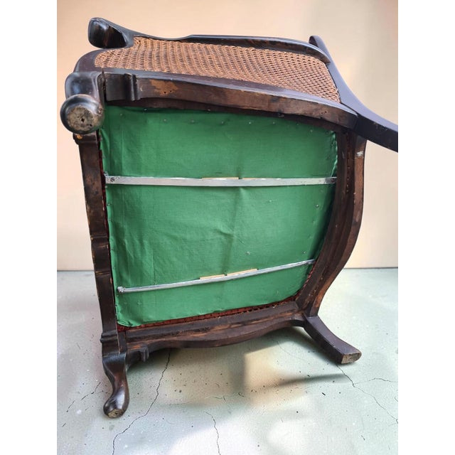 19th Century Late 19th Century Neo-Rococo Lounge Chair with Viennese Wickerwork For Sale - Image 5 of 11