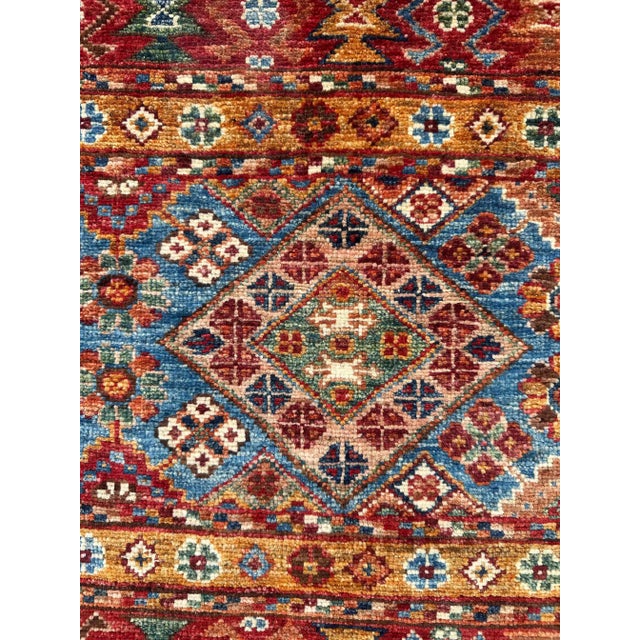 Textile Vintage Tribal Kilim Rug – Handwoven Wool, 5x6 Ft, Red & Multicolor Pattern For Sale - Image 7 of 18