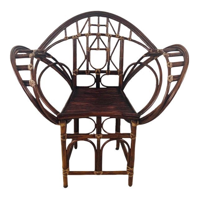 1980s McGuire Rattan Butterfly Chair Chairish
