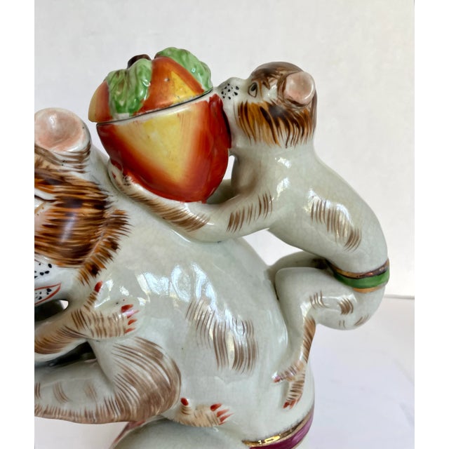 Chinoiserie Antique Figurative Monkey Ewer Teapot by Edme Samson For Sale - Image 3 of 12