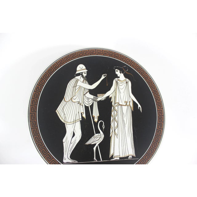 Ceramic Vintage Hand Made Greek Souvenir Plate Mythology Keramikos Athens Polinicis and Erifili For Sale - Image 7 of 8