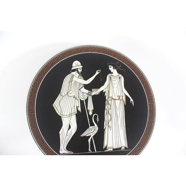 Ceramic Vintage Hand Made Greek Souvenir Plate Mythology Keramikos Athens Polinicis and Erifili Greece For Sale - Image 7 of 8