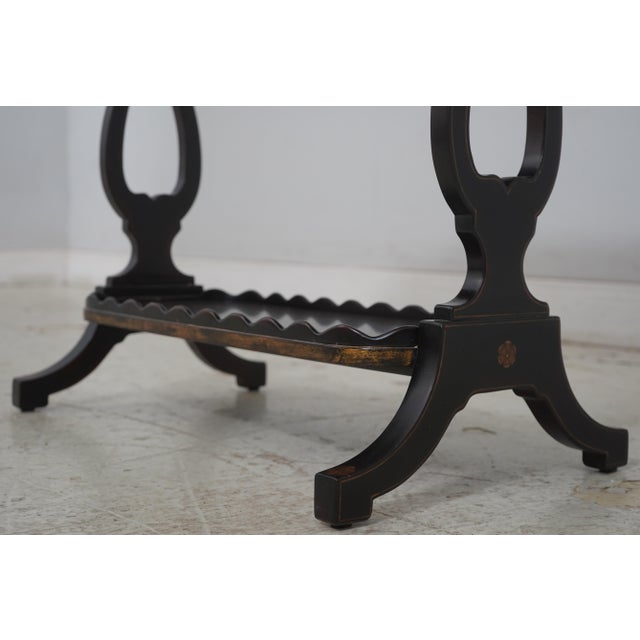 Traditional Theodore Alexander Regency Style Lyre Trestle Side Table For Sale - Image 3 of 14