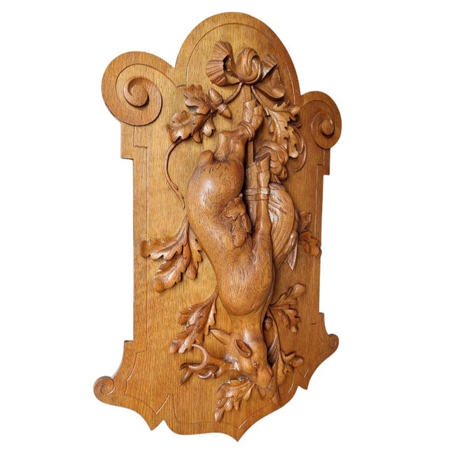 Brown Black Forest Hunt Ing Wall Trophy, 1950s, Set of 2 For Sale - Image 8 of 11