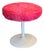Vintage Stool with White Metal Frame and Pink Seat Cover, 1970s For Sale
