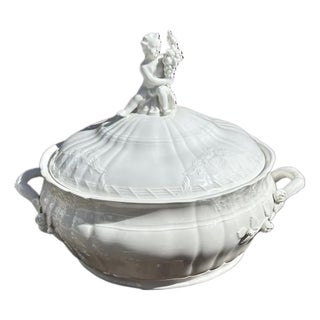 19th Century KPM Blanc de Chine Tureen with Putti Finial For Sale