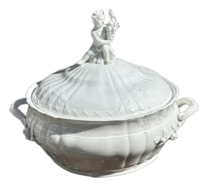 19th Century KPM Blanc de Chine Tureen with Putti Finial