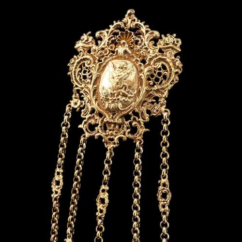 Antique Victorian Rococo Gilt Silver Chatelaine Decoration, 1860 For Sale - Image 18 of 18