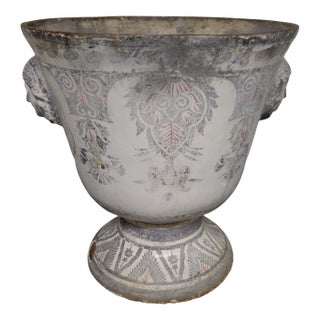 19th Century Enameled Cast Iron Urn For Sale