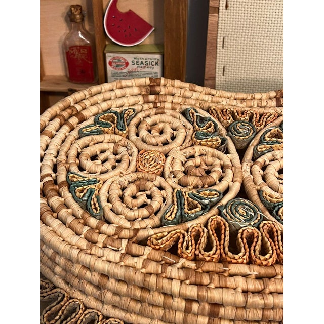 Brown Vintage Handmade Woven Basket For Sale - Image 8 of 8