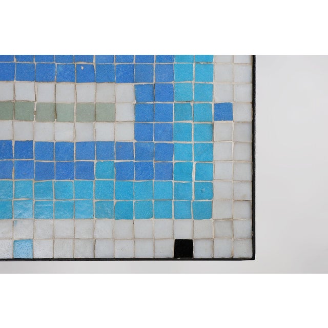 Metal Mid-Century Mosaic Coffee Table with Metal Frame, France, 1950s For Sale - Image 7 of 11