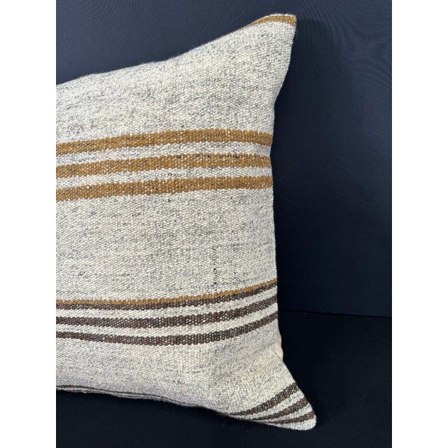 Contemporary Turkish Hemp Pillow Cushion Natural Beige Brown Cushion Cover 20"x20" For Sale - Image 3 of 4