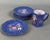 Saucers and Cup in Painted Ceramic, Set of 7 For Sale - Image 7 of 11