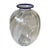 Modernist Optical Glass Vase with Blue Collar, 1970s For Sale