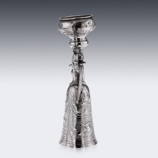 Novelty 20th Century solid silver wager / marriage cup, the cups design inspired by the early 16th century German example,...