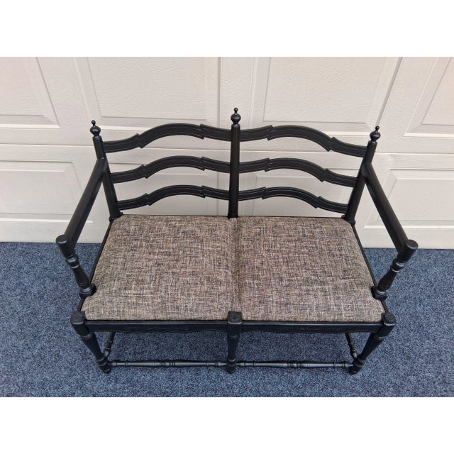 Spanish Revival Mid Century 2 Seater Settee Made in Spain For Sale - Image 3 of 9