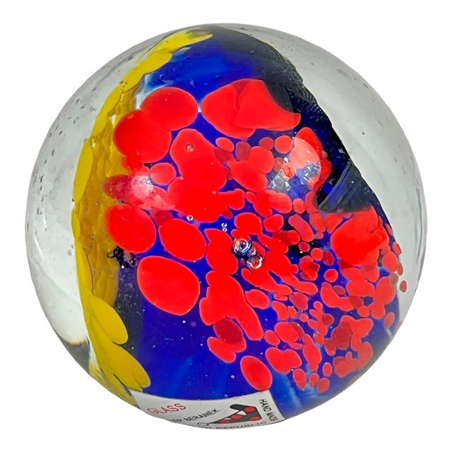 1980s European Glass Paperweight by Atelier Beranek Chairish