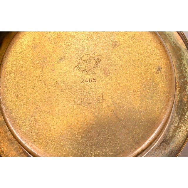 Silver Crest Arts & Crafts Nautical Bronze Ashtray With Match Box Holder For Sale - Image 9 of 11