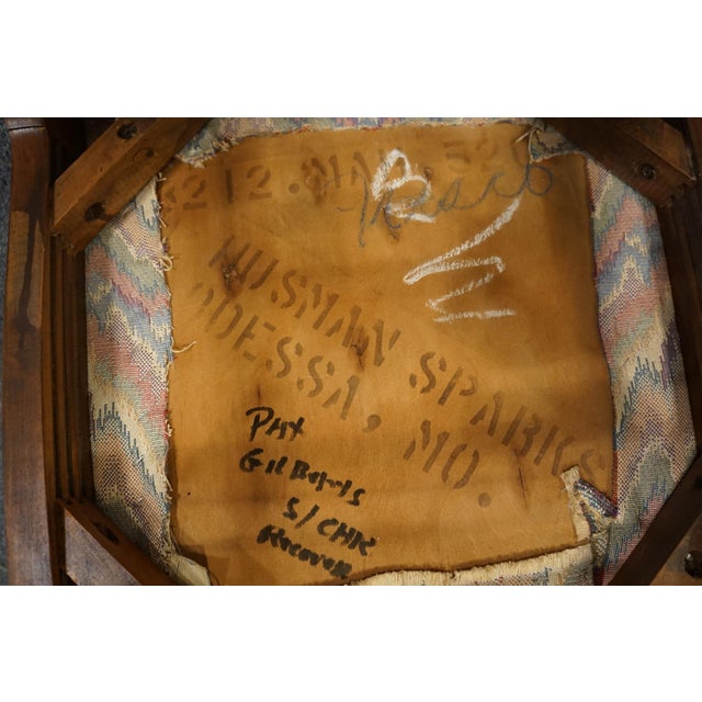 Brown Vintage Antique Solid Cherry Country French Dining Side Chair W. Carved Rose Crest For Sale - Image 8 of 9