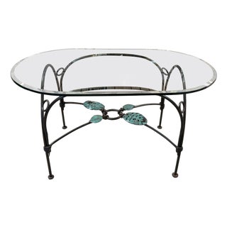 Emilia Castillo Verdigris Bronze Frog & Lily Pad Motif Table For Sale