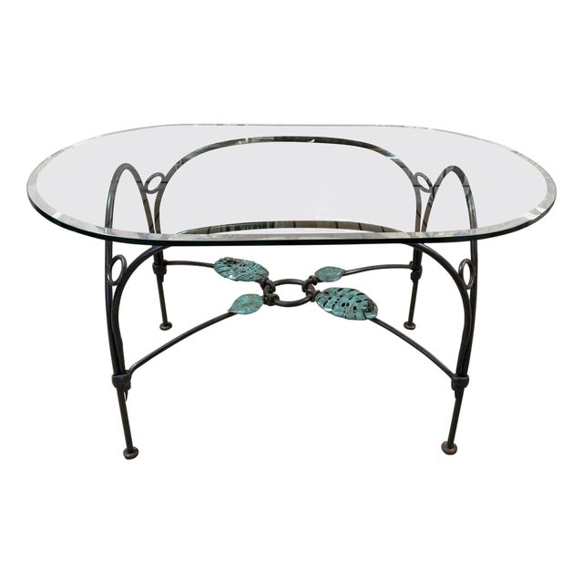 Emilia Castillo Verdigris Bronze Frog & Lily Pad Motif Table For Sale