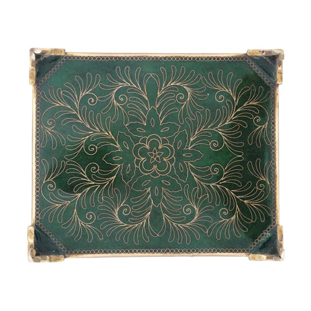 Paint Late 19th Century Antique Japanese Cloisonne Enamel Meiji Box Dragon, Foo Dog, Phoenix Bird, Butterfly For Sale - Image 7 of 12