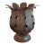 Vintage Hollywood Regency Style Metal Leaf Cachepot Planter/Pillar Candle Holder For Sale