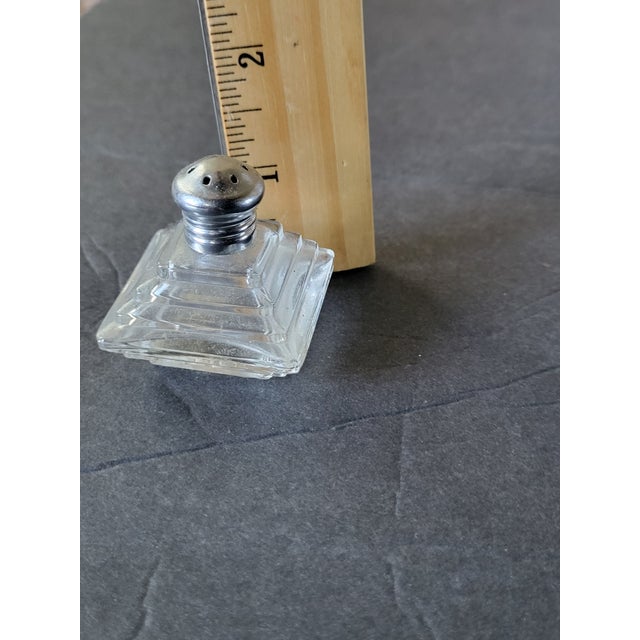 Chrome 1960s Art Deco Glass Single Salt Shaker For Sale - Image 8 of 8
