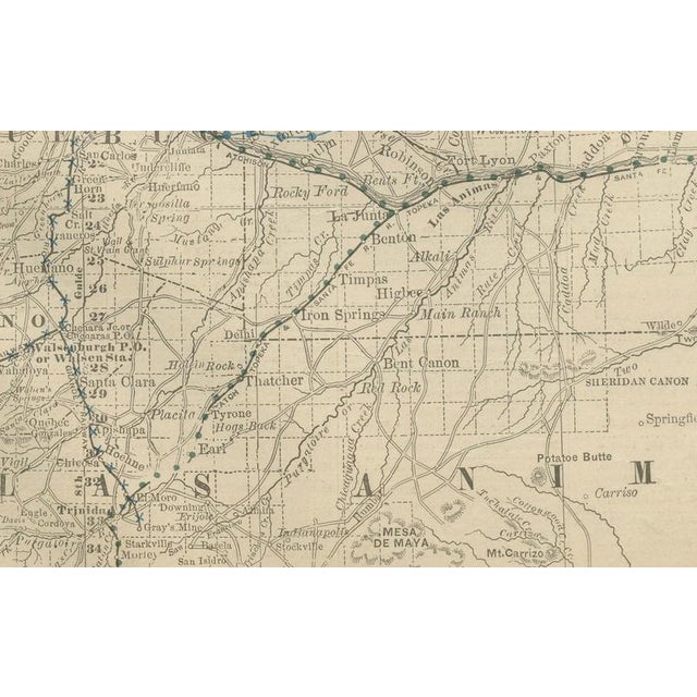 Late 19th Century Colorado Map of The Centennial States Railroads with Mines and Counties, 1888 For Sale - Image 5 of 12