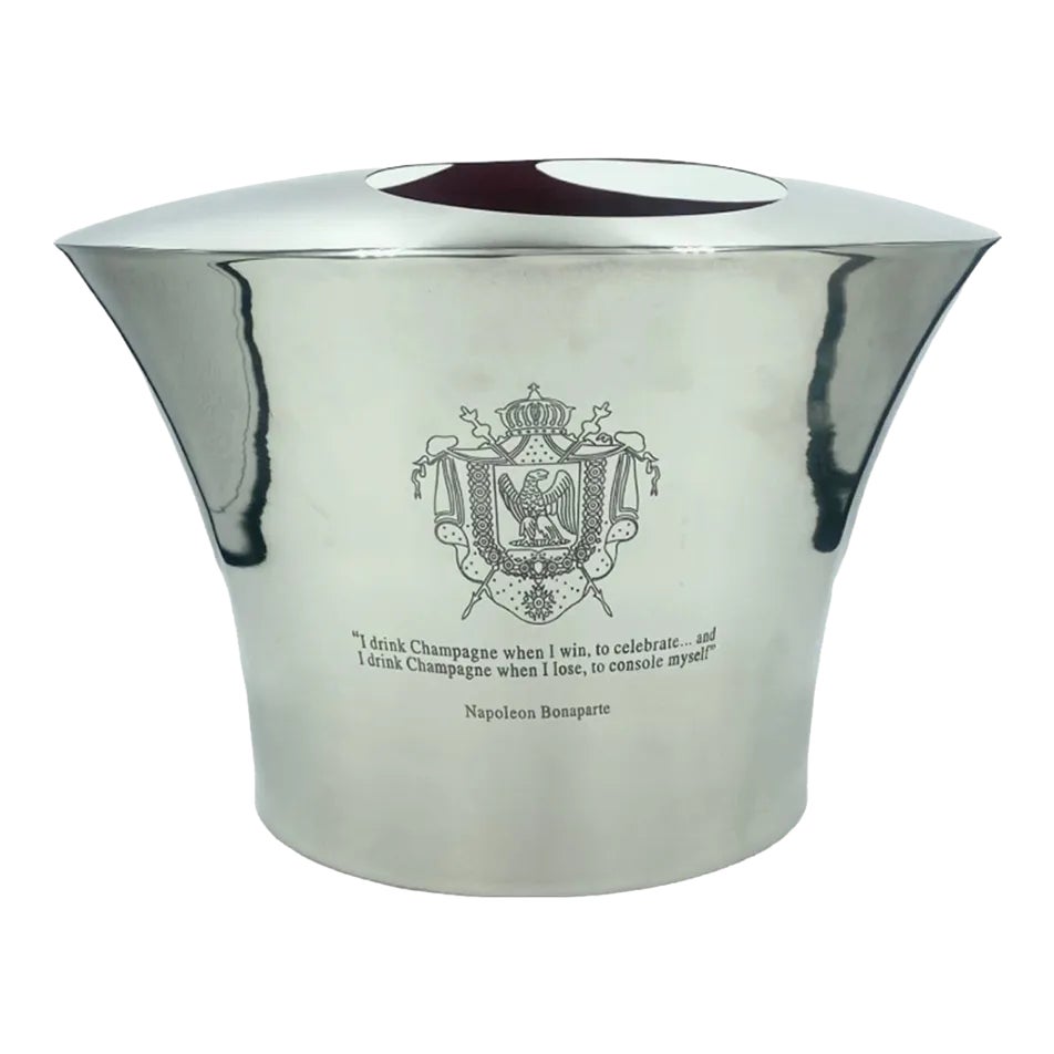 Late 20th Century Napoleon Bonaparte Lily Bollinger Quote Silver Metal