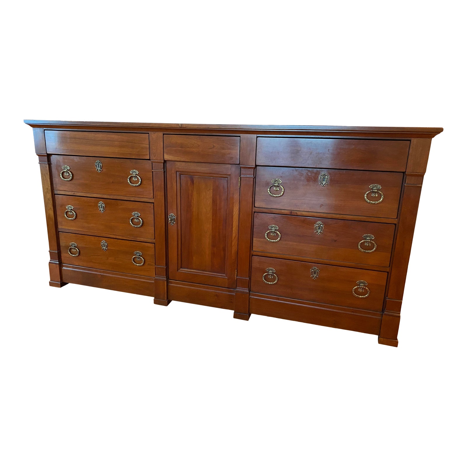 Vintage Henredon Registry Solid Cherry Wood Tongue Groove Handmade