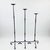 Metal Hand Forged Iron Candelabra Set of 3 (90-110cm) Antique Copper Finish Slender Stem with French Scroll Base For Sale - Image 7 of 7