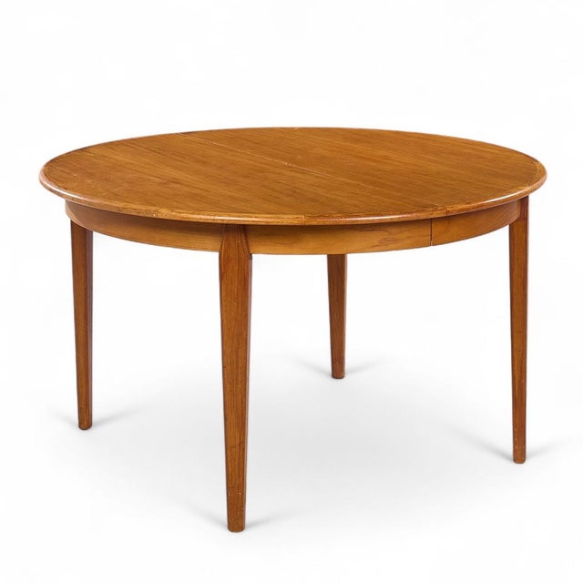 Arne Vodder Mid Century Danish Teak Expanding Round Dining Table With 3 Leaves For Sale In Chicago - Image 6 of 16