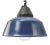 Vintage Industrial Blue Enamel and Cast Iron Pendant Lamp For Sale
