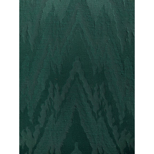 The Vintage Drexel Emerald Moire Flame Stitch Armchairs For Sale - Image 10 of 10