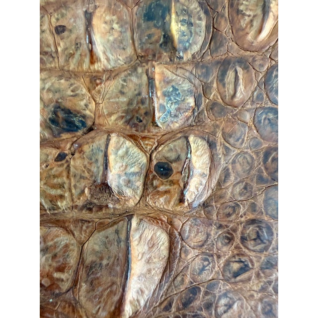 American Vegetable-Tanned Alligator Leather Portfolio – Belly Cut – Mid-Century Executive Case For Sale - Image 15 of 15