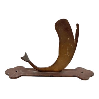 Midcentury Brass Whale Wall Hook For Sale