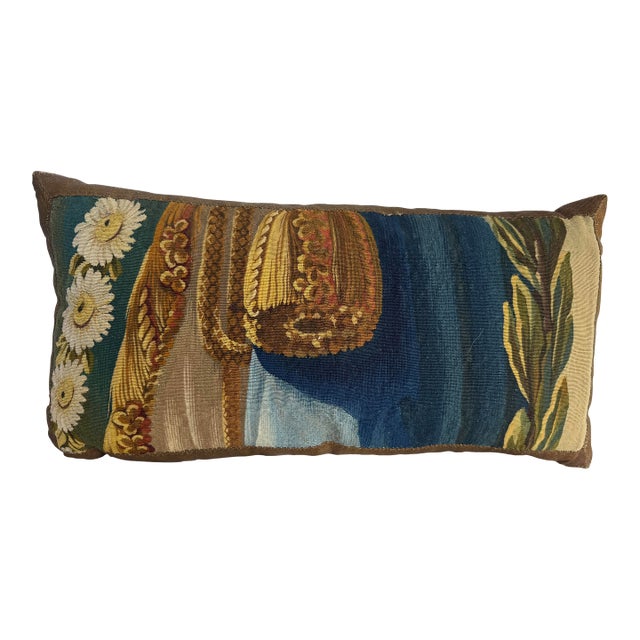 18th Century French Beauvais Tapestry Pillow in Wool and Silk Circa 1750 For Sale