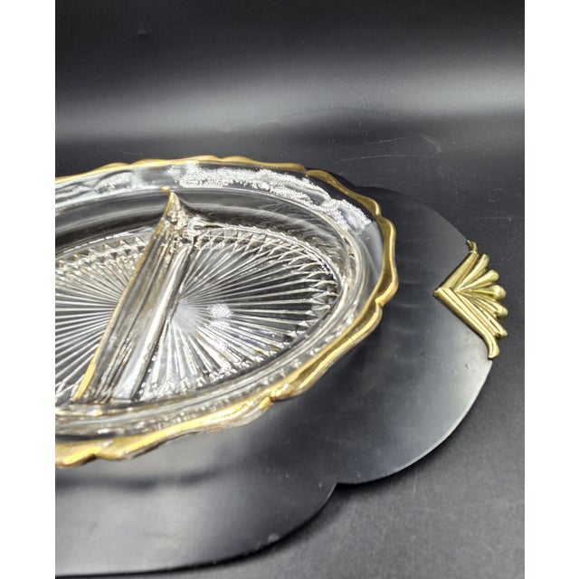 Early 20th Century Early 20th Century Art Deco Divided 2 Piece Relish Dish W/ Tray For Sale - Image 5 of 18